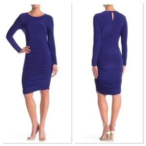 A-113 Spense Ruched Side Dress ROYAL BLUE Size S